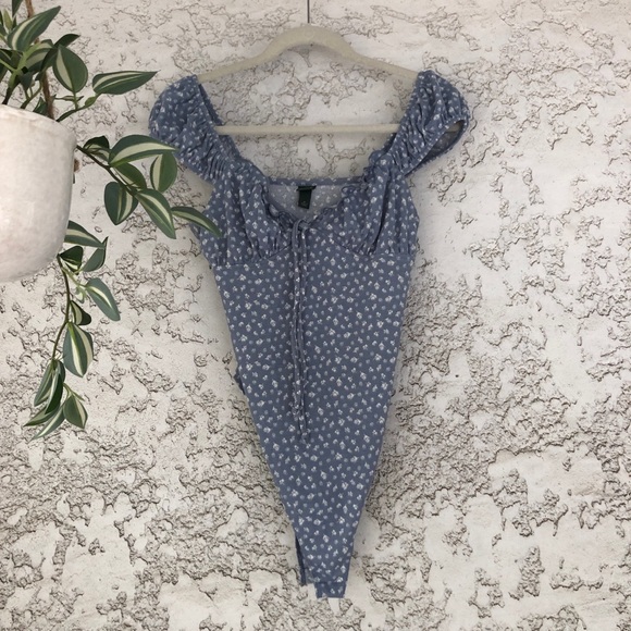 Wild Fable Romantic Bodysuit - light blue/white - Picture 1 of 10